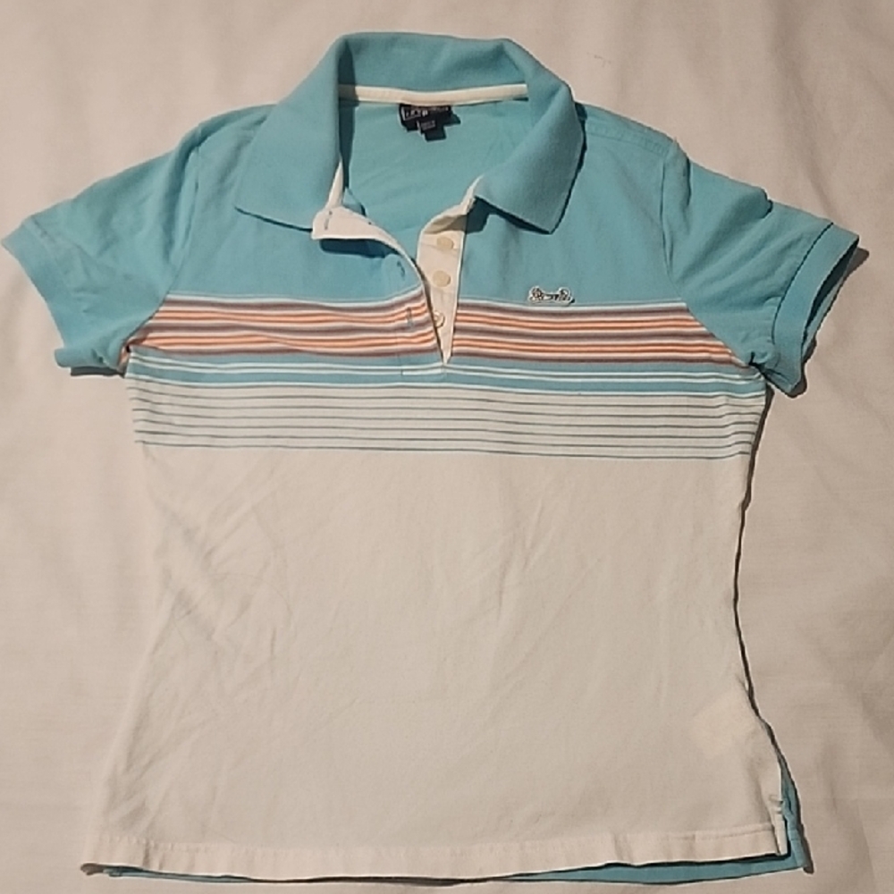 Le Tigre - Striped Polo Shirt - Blue and White - Medium